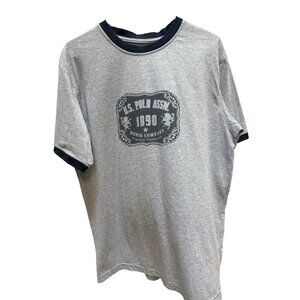 U.S Polo Assn. Est 1890 Men's Short Sleeve T-Shirt Gray Graphic Size XL READ
